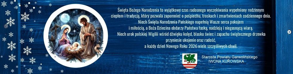 Życzenia bożonarodzeniowe - Starostwo Garwolin